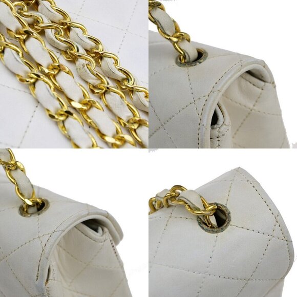 CHANEL CC Logo Matelasse 23 Chain Shoulder Bag Leather White - Picture 9 of 14